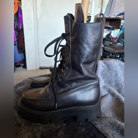 Free People Jones Lug Sole Black Combat Boot - Picture 3 of 12